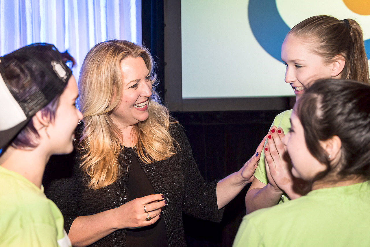 Keynote speaker and author Cheryl Strayed spoke of her own struggles and how she got through them at the Youth Eastside Services’ 50th anniversary Invest In Youth breakfast. Photo courtesy of Phillip Johnson
