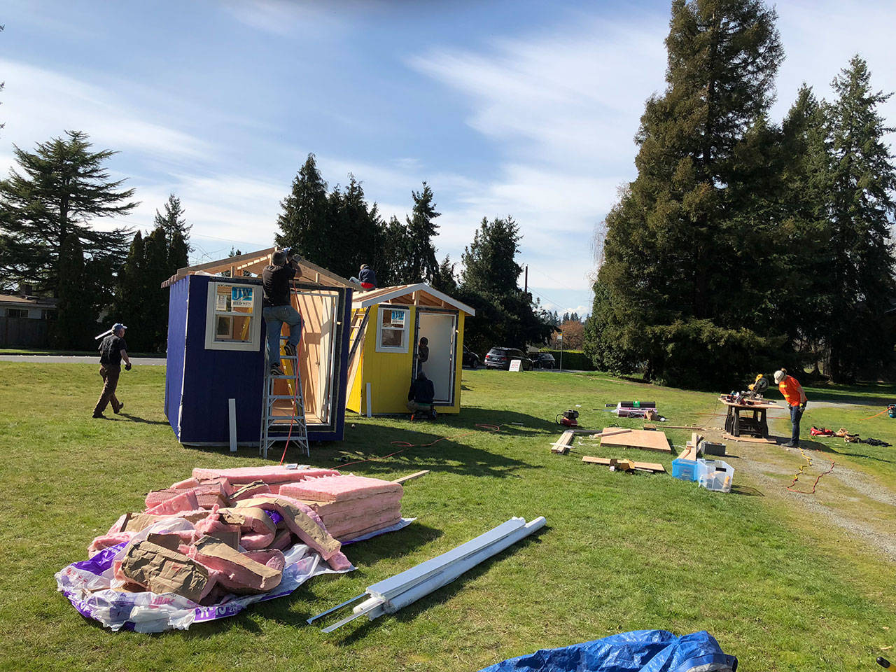 The Mercer Island Presbyterian Church has constructed two tiny homes for the homeless which will be placed at sites run by the Low Income Housing Institute. Contributed photo
