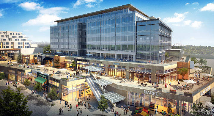 The “Urban Central” tower, part of the Kirkland Urban development in downtown Kirkland. It is one of only four major developments either under construction or in development on the Eastside according to the Broderick Group. Photo courtesy of Talon Capital.