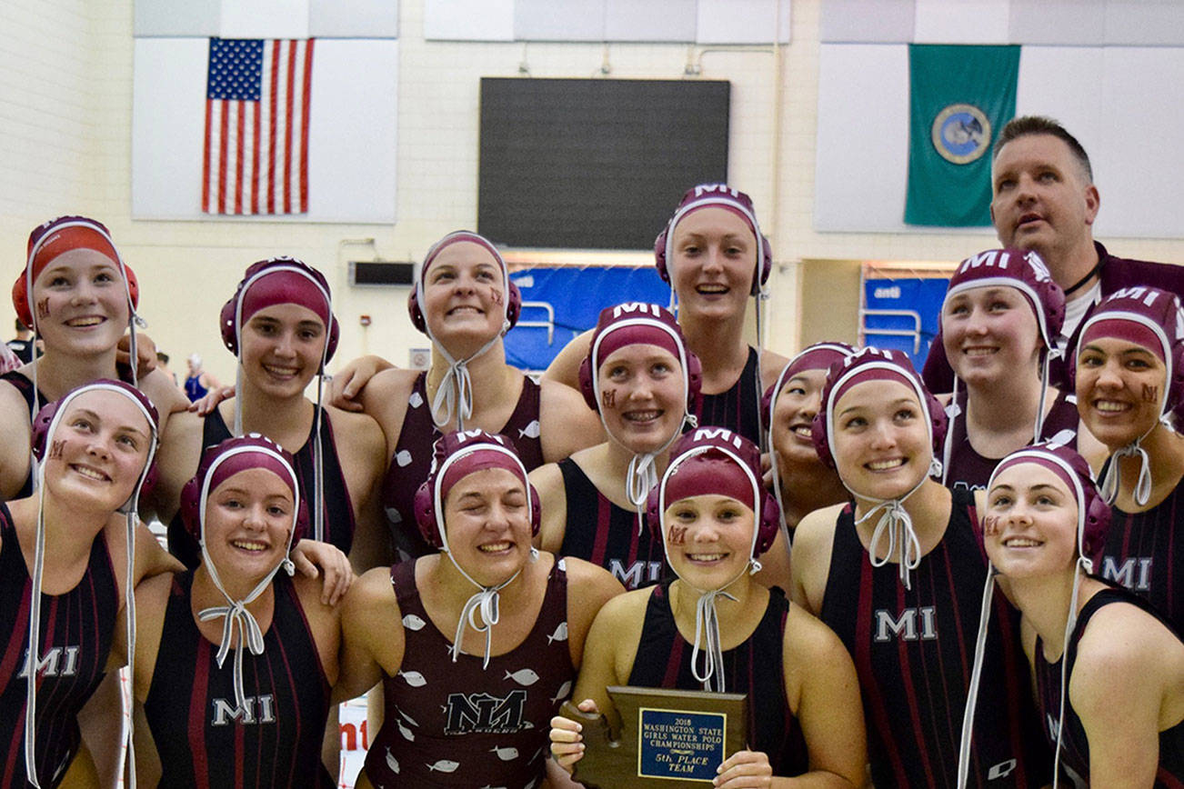 The Mercer Island Islanders girls water polo team earned fifth place at the state tournament on May 26 at the Curtis Aquatic Center in University Place. Photo courtesy of Debby Fry Wilson