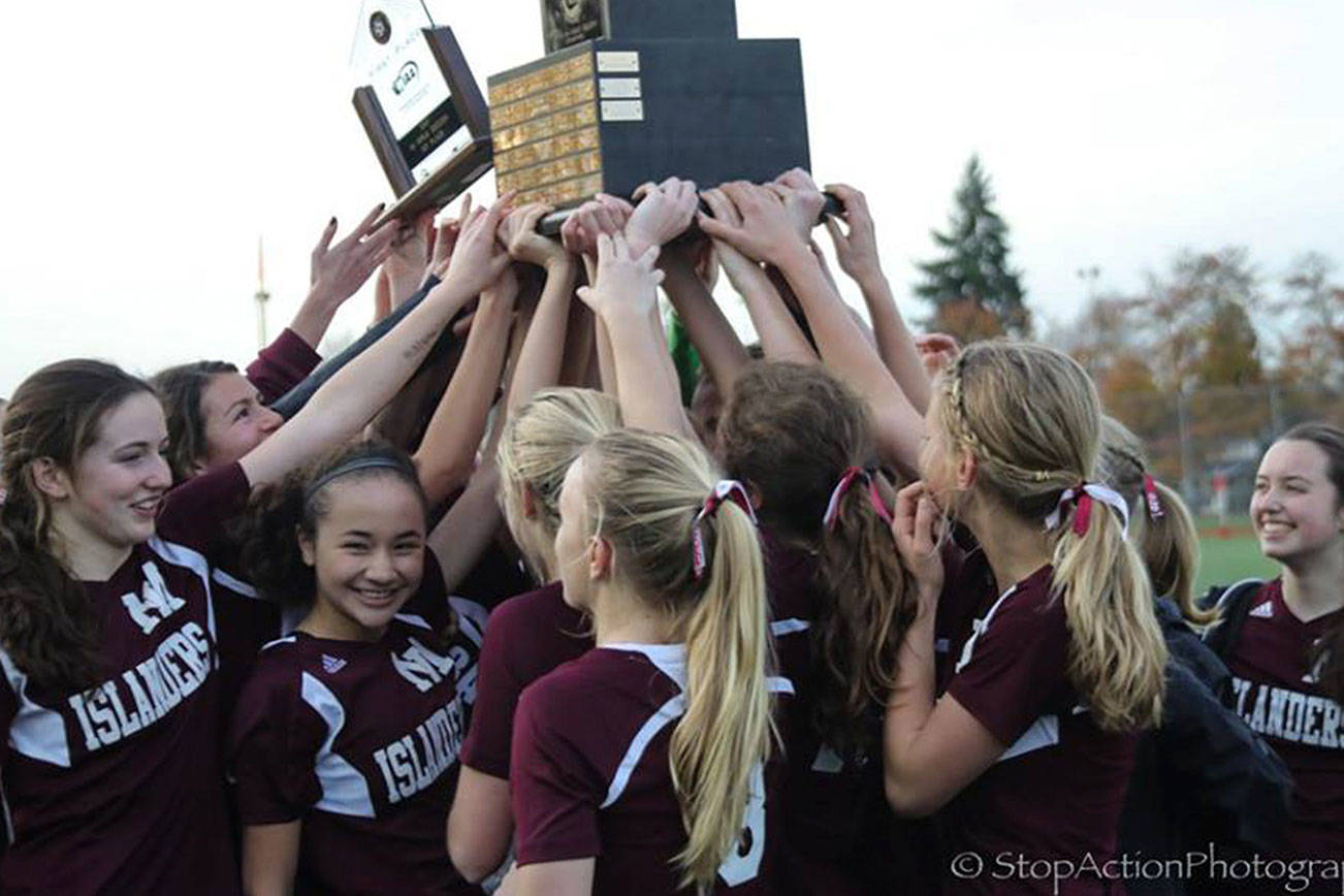 The Mercer Island Islanders girls soccer team won the Class 3A state championship in November of 2017. It was the first state title in school history for the team. Photo courtesy of Don Borin/Stop Action Photography