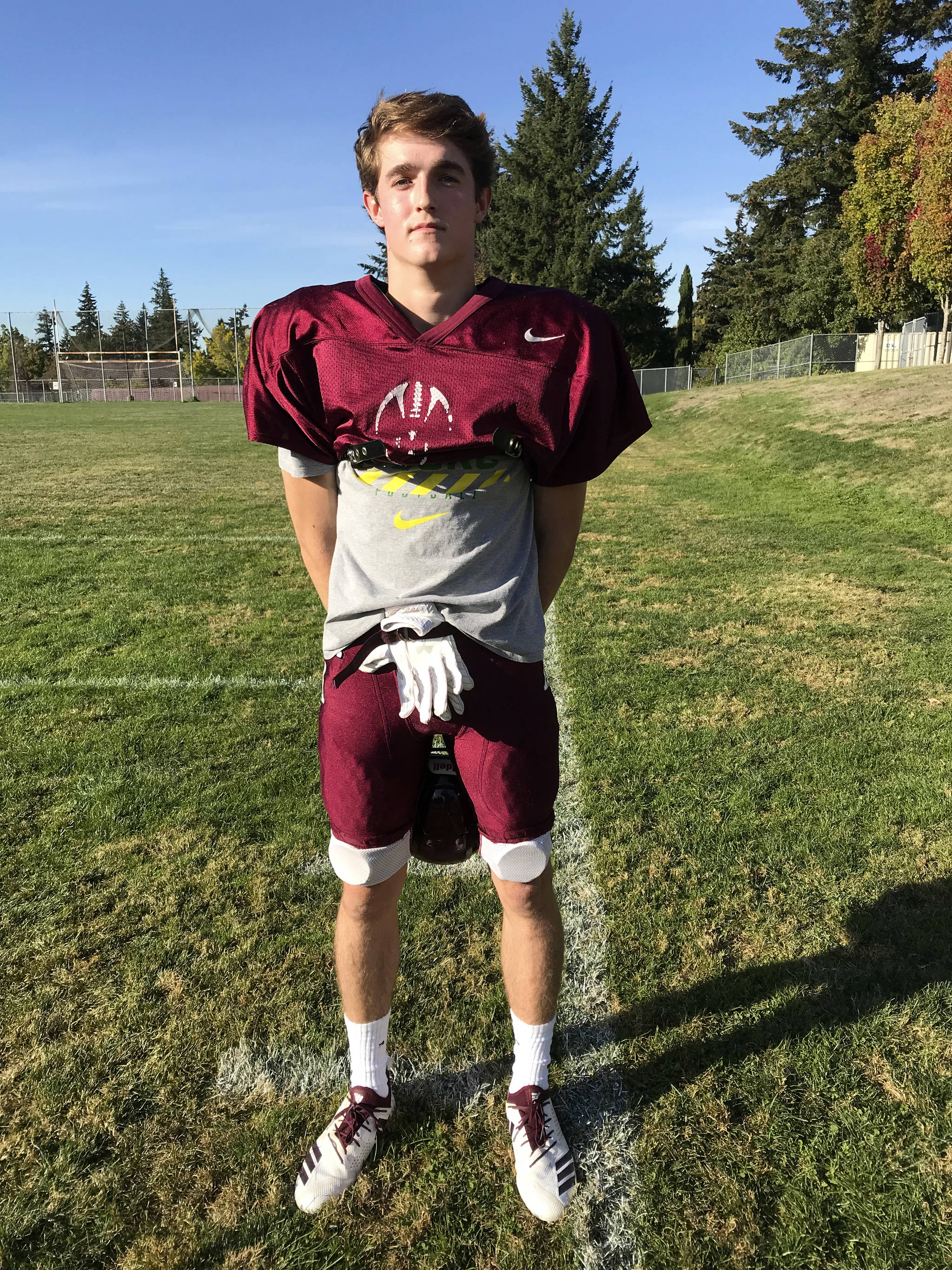 Mercer Island Islanders senior wide receiver Hunter Johnson wants to see his team bring home a 3A state football championship this December. Shaun Scott/staff photo