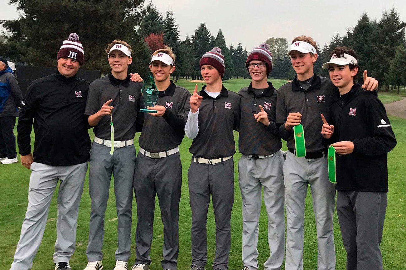 The Mercer Island Islanders boys golf team won the KingCo 2A/3A tournament on Oct. 15 and 3A SeaKing golf tournament on Oct. 23. The Islanders will compete in the Class 3A state golf tournament this May. Photo courtesy of Tyson Peters