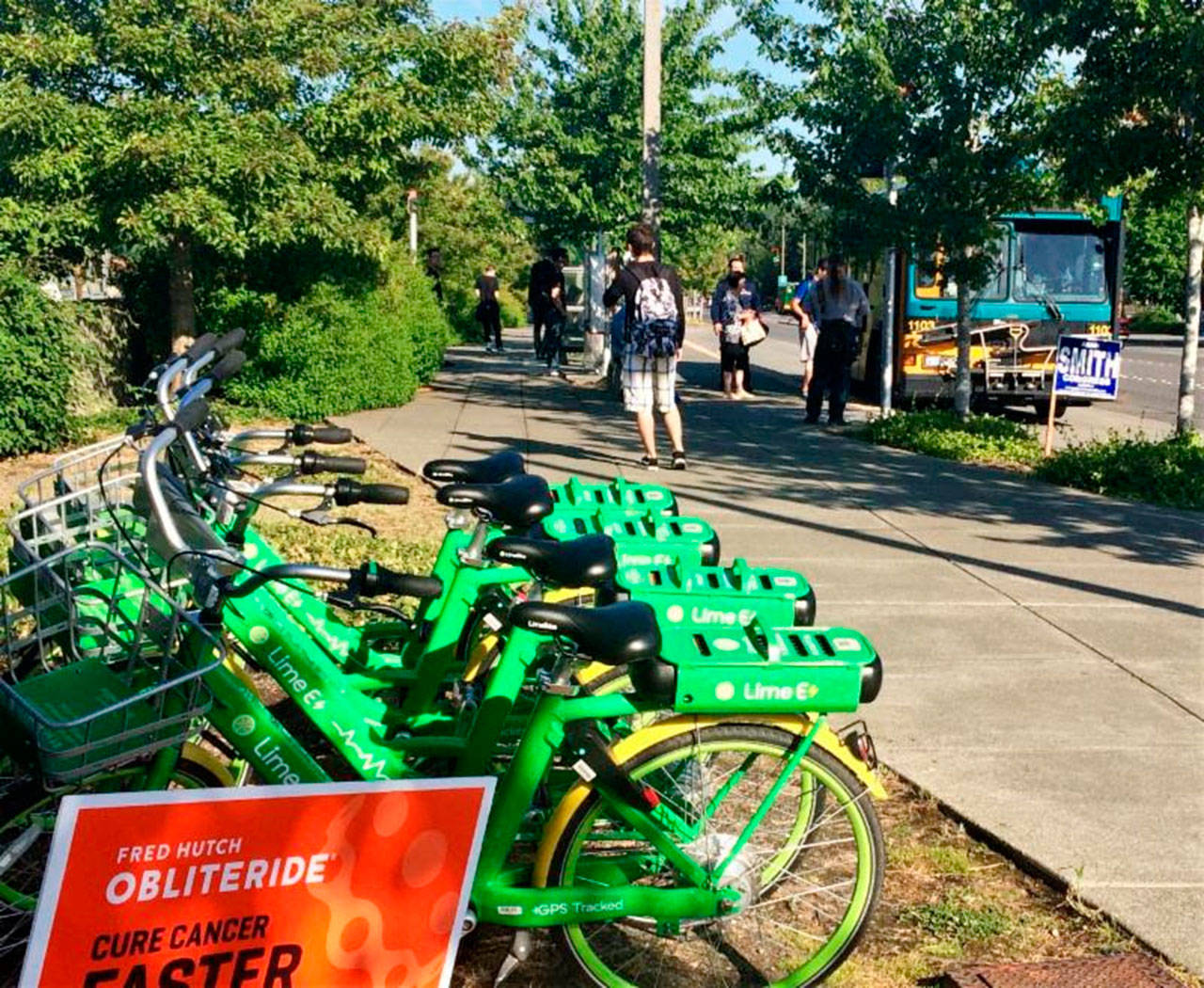 The city is asking Islanders to take a survey on its bike share pilot program, which lasted for three months this summer. Photo courtesy of the city of Mercer Island