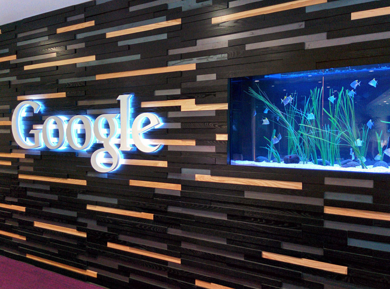 Inside the lobby at the Google office in Kirkland. Photo courtesy of Runner1928