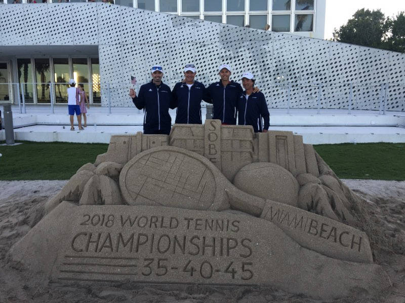 Ryan Pang (pictured on the far right) poses for a photo with teammates Sam Schroerlucke, Chris Groer and Ross Duncan in Miami. Photo courtesy of Ryan Pang