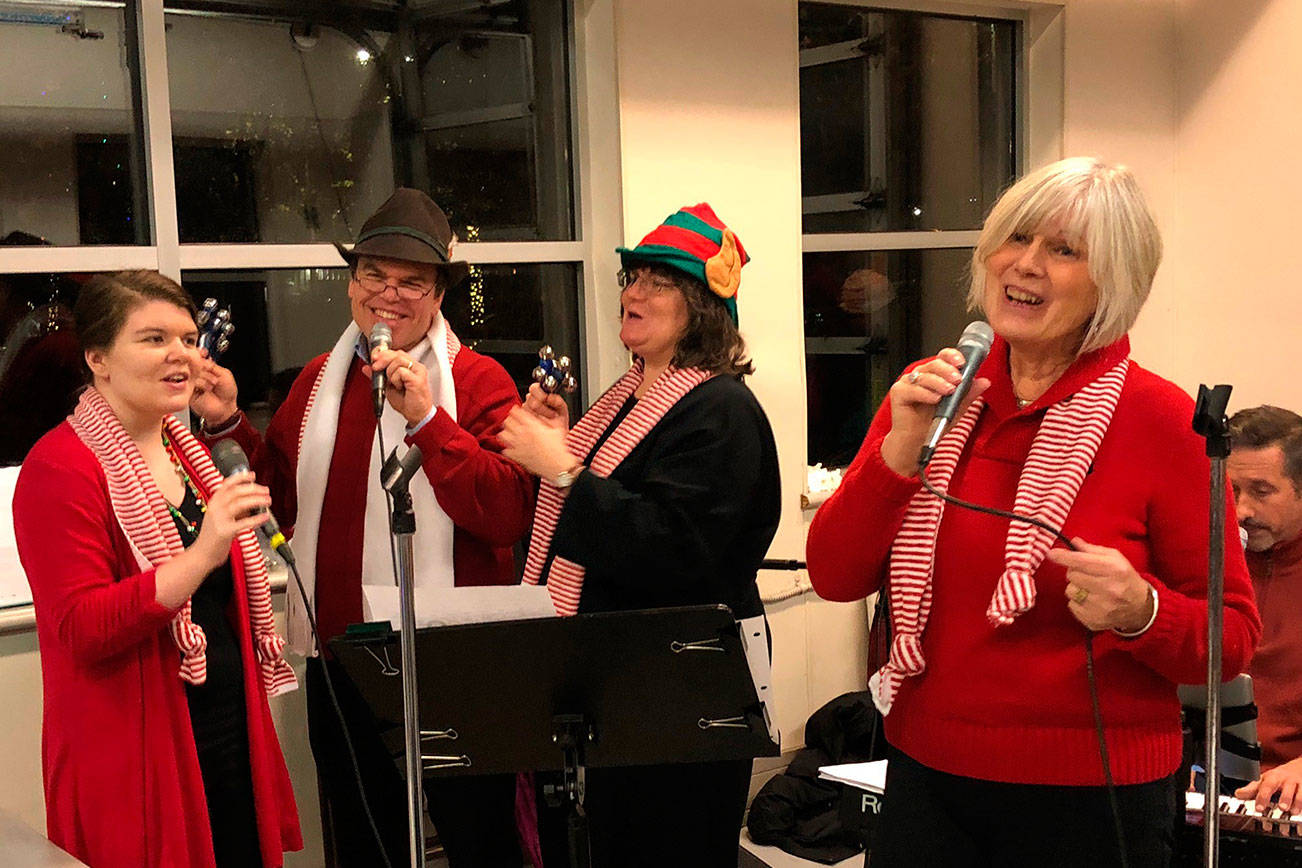 (Left to right) Julie Hamp, Andy Hamp, Sue Hamp and Sue Anderson provide musical entertainment at the 2017 Firehouse Munch. This year, the Barrelhouse Gang will offer New Orleans-style swing jazz. Photo courtesy of the city of Mercer Island