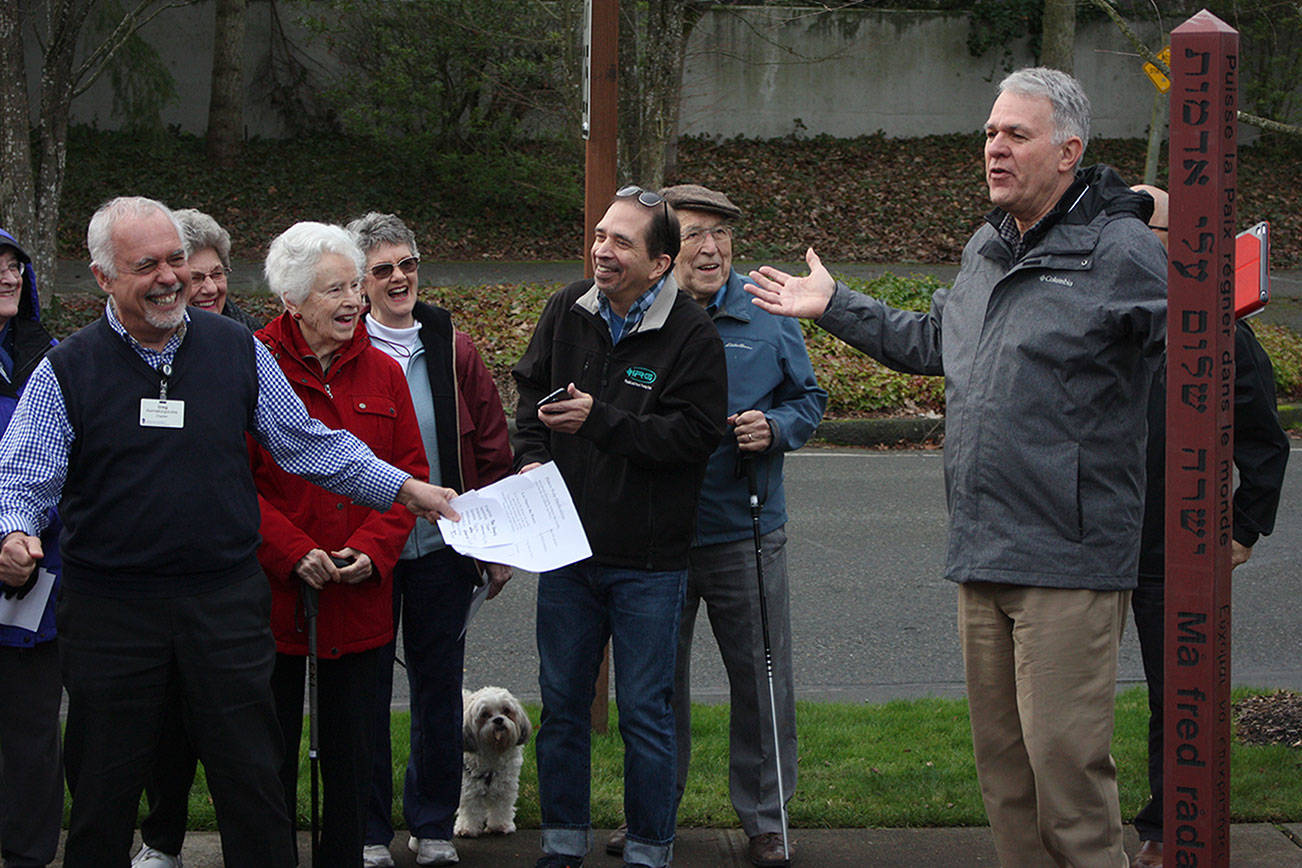 Mercer Island’s newest peace pole unveiled at Covenant Shores