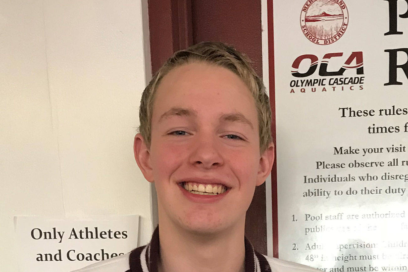 Mercer Island Islanders sophomore Alex Edwards has registered Class 3A state tournament qualifying times in the 200 individual medley, 500 freestyle, 100 backstroke, 100 butterfly, 100 breaststroke, 100 freestyle, 50 freestyle and 200 freestyle in regular-season action during the 2018-19 season. Edwards said he will focus on the 500 free and 200 IM during the postseason this February. Shaun Scott, staff photo