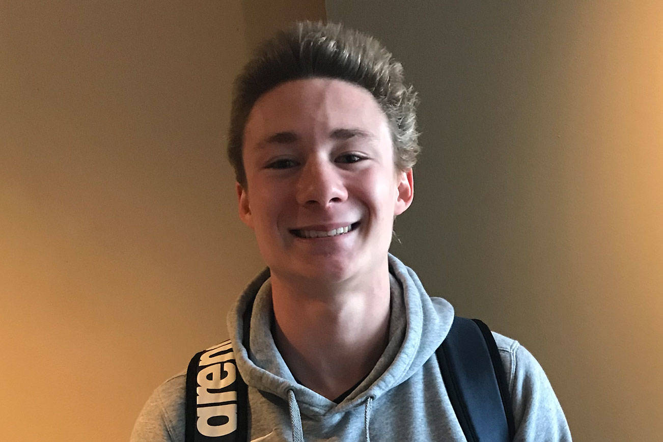 Mercer Island Islanders senior swimmer Killian Riley will compete in the 200 free, 100 free, 200 free relay and 400 free relay at the Class 3A state swim and dive championships on Feb. 15-16 in Federal Way. Shaun Scott, staff photo