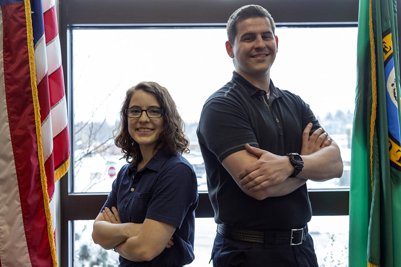 Bothell police recruits Amanda Rees and Dan Wiseman. Ashley Hiruko/staff photo