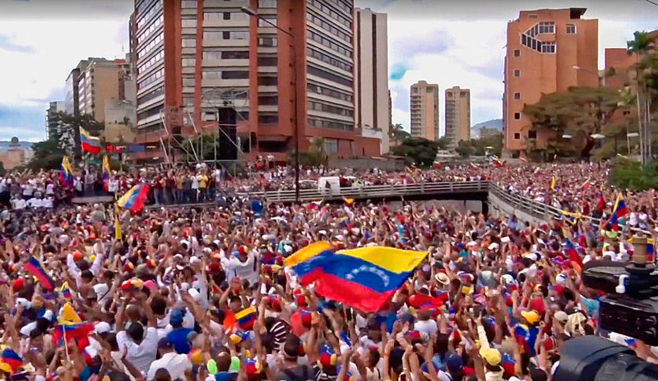 Protest in Caracas, Venezuela, on Jan. 23, 2019. wikimedia/Voice of America