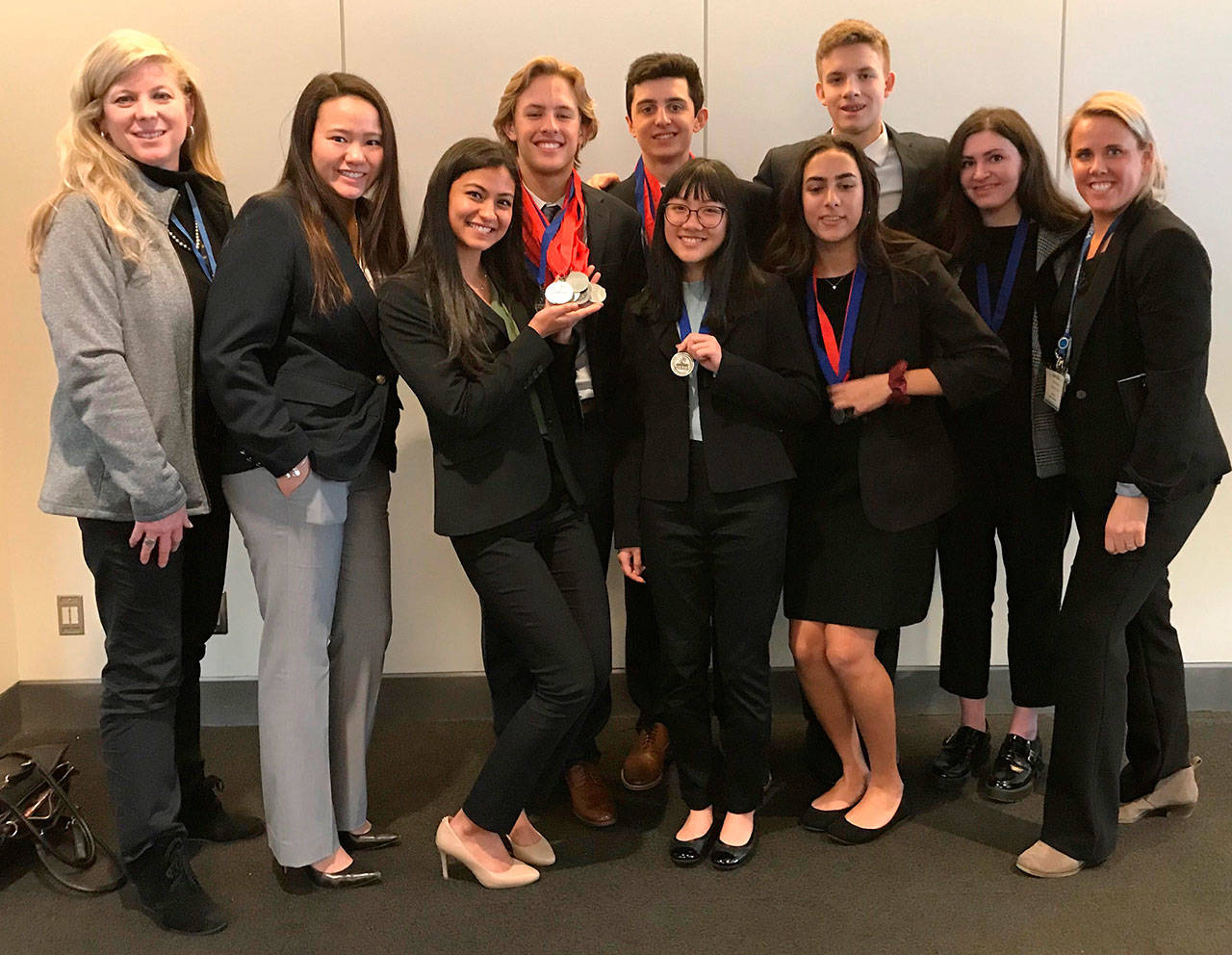 Mercer Island High School DECA students have earned a trip to the international conference in Orlando. Photo courtesy of Craig Degginger/Mercer Island School District
