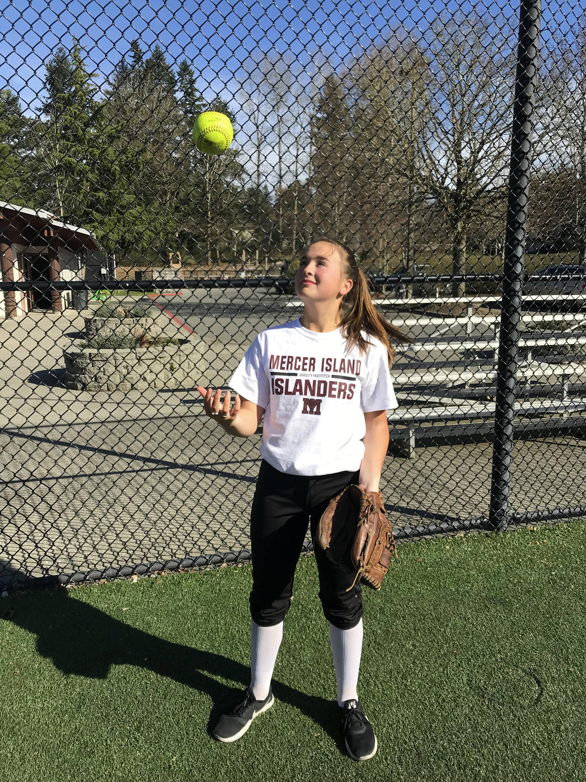 Mercer Island Islanders senior shortstop Emily Rowe is the vocal leader of her squad. Shaun Scott/staff photo