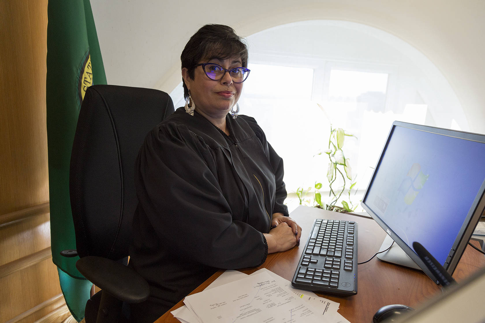 Superior Court judge Veronica Alicea-Galván presides over the courtroom on March 19. Ashley Hiruko/staff photo