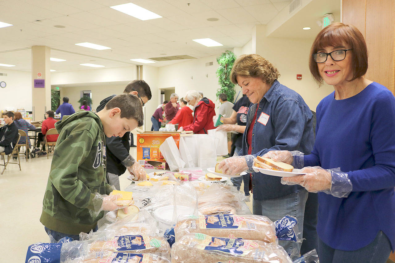 125 sack lunches were to the Safe Parking Program at the Lake Washington Methodist Church, Sophia Way, The Together Center, and to the residents of Camp Unity and Safe Parking at St. Jude’s. Stephanie Quiroz/staff photo.