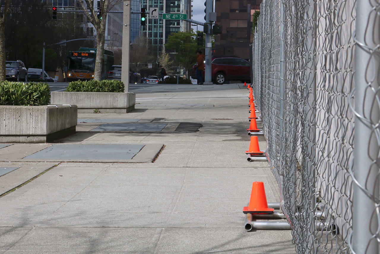 Amazon currently leases three buildings in Bellevue and plans to move its entire Seattle-based worldwide operations team to the city by 2023. Bellevue will also see transportation improvements in 2023 as Sound Transit constructs the East Link extension. Kailan Manandic / staff photo