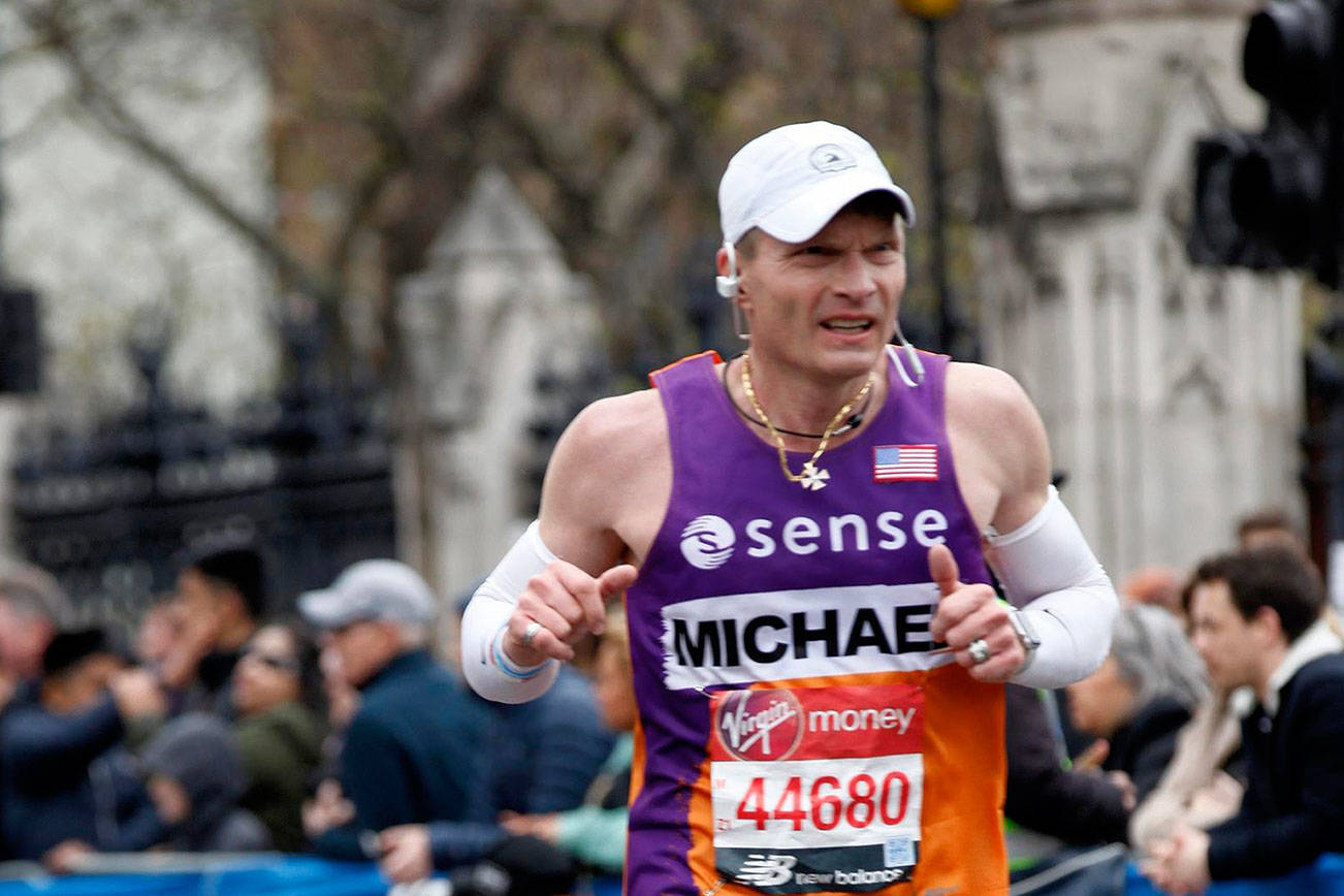Mercer Island resident Michael Magnussen has competed in all six of the marathon majors in the world since 2016. Magnussen clocked a time of 2:56.21 at the London Marathon in May. This past February, Magnussen finished with a time of 2:55.40 in the Tokyo Marathon. Photo courtesy of Theresa Magnussen