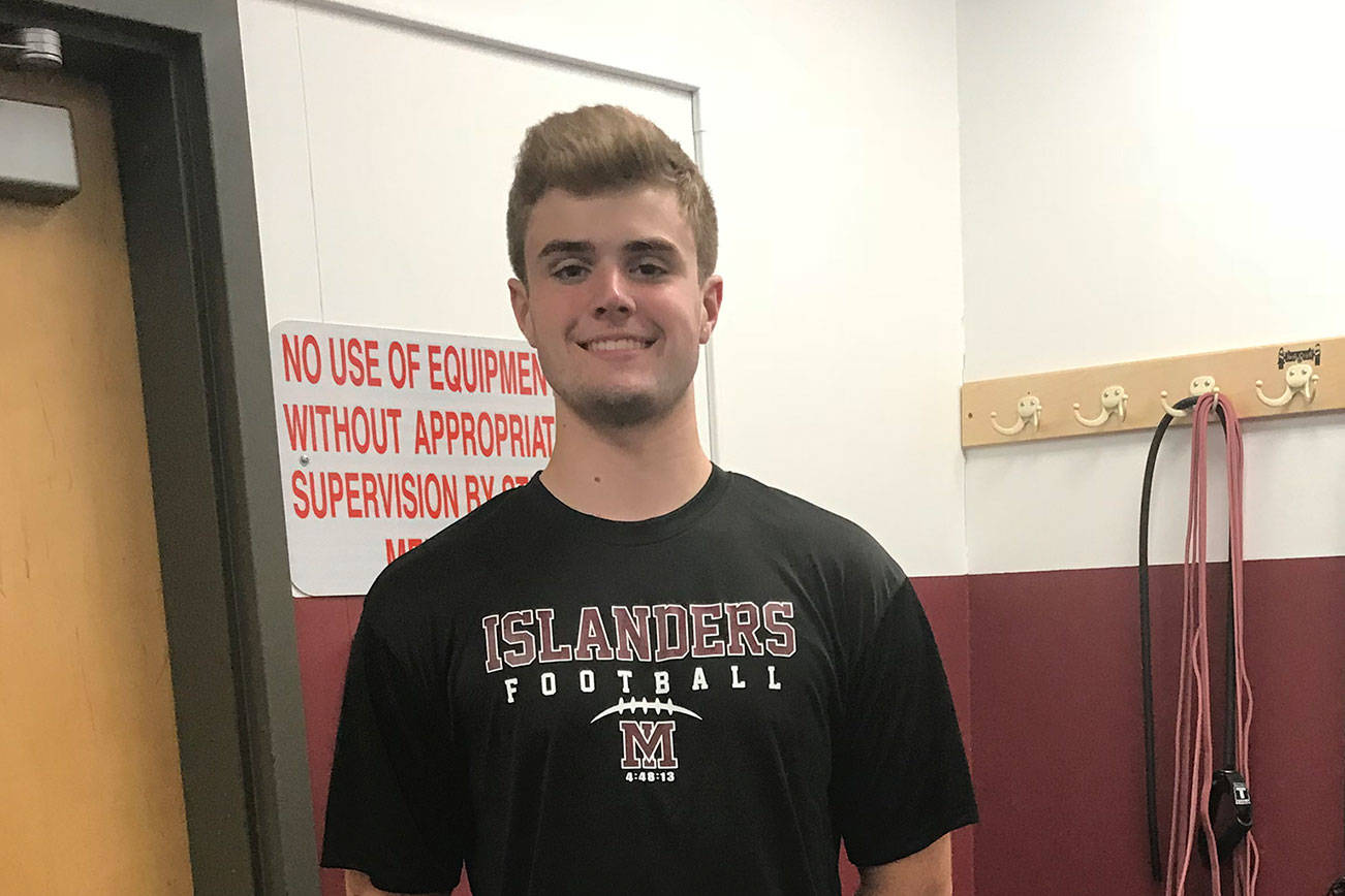 Mercer Island Islanders senior football player Bryce Fitzwilson utilizes speed and quickness on the gridiron. Shaun Scott/staff photo