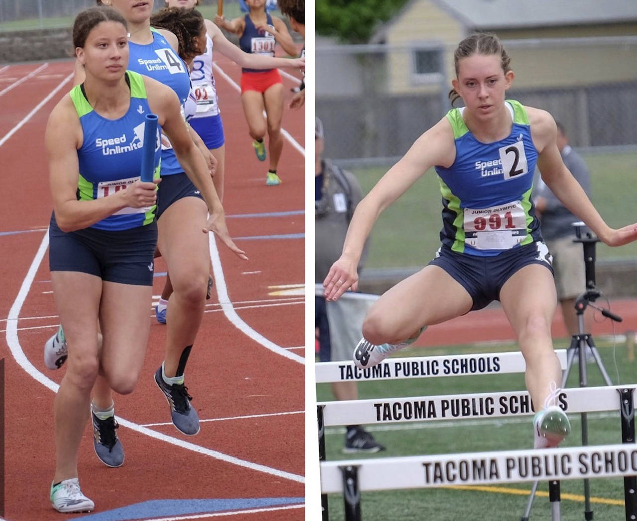 Maya Virdell, left, and Susie Lepow, right, will compete at the USATF Nationals Junior Olympic Track and Field Championships, which take place from July 22-28 in Sacramento, California. Photo courtesy of the Mercer Island Cross Country Booster Club