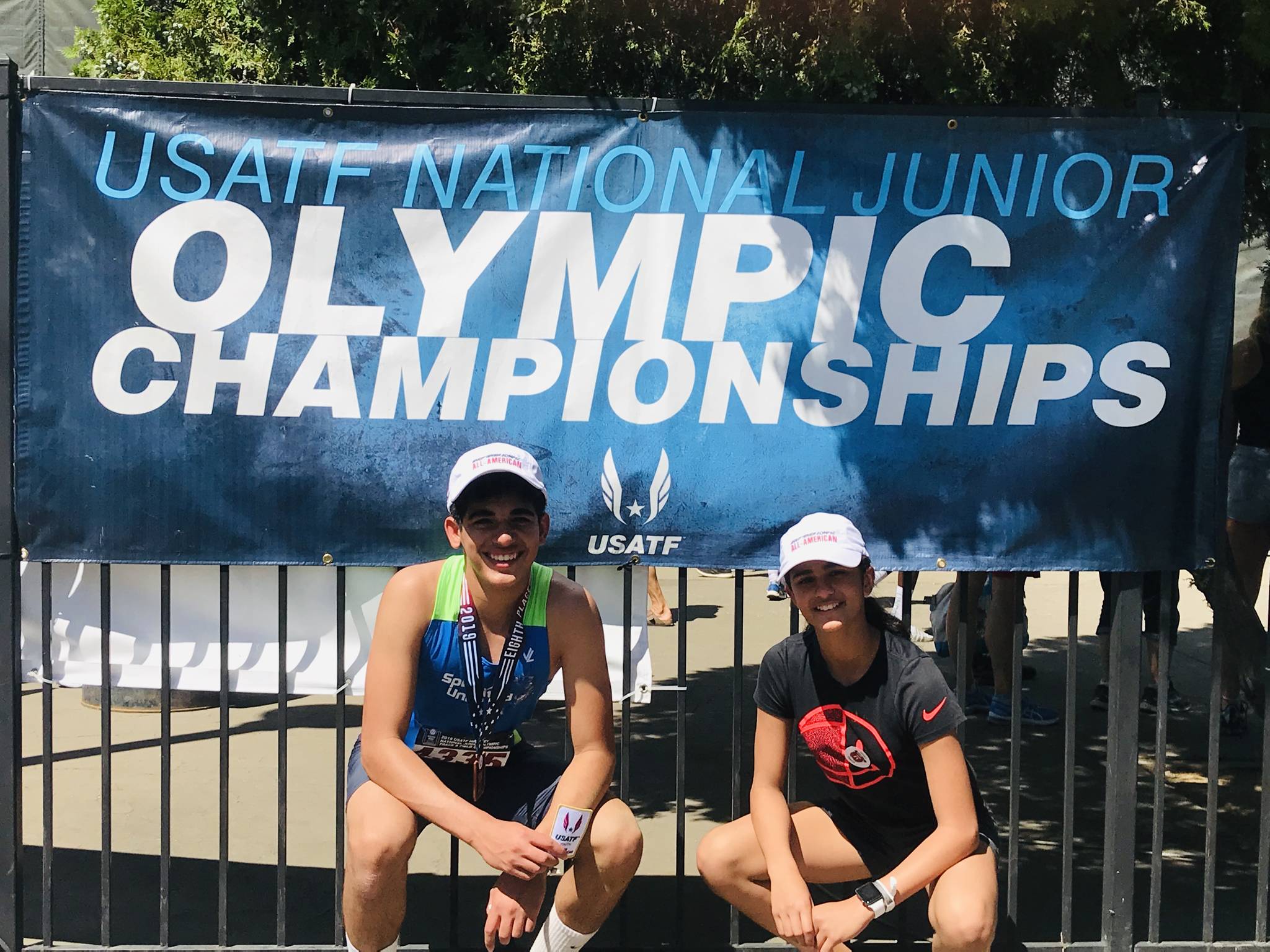 Azad and Aaliyah Khan competed at the United States Track and Field National Junior Olympic Championships in Sacramento, California. Courtesy photo