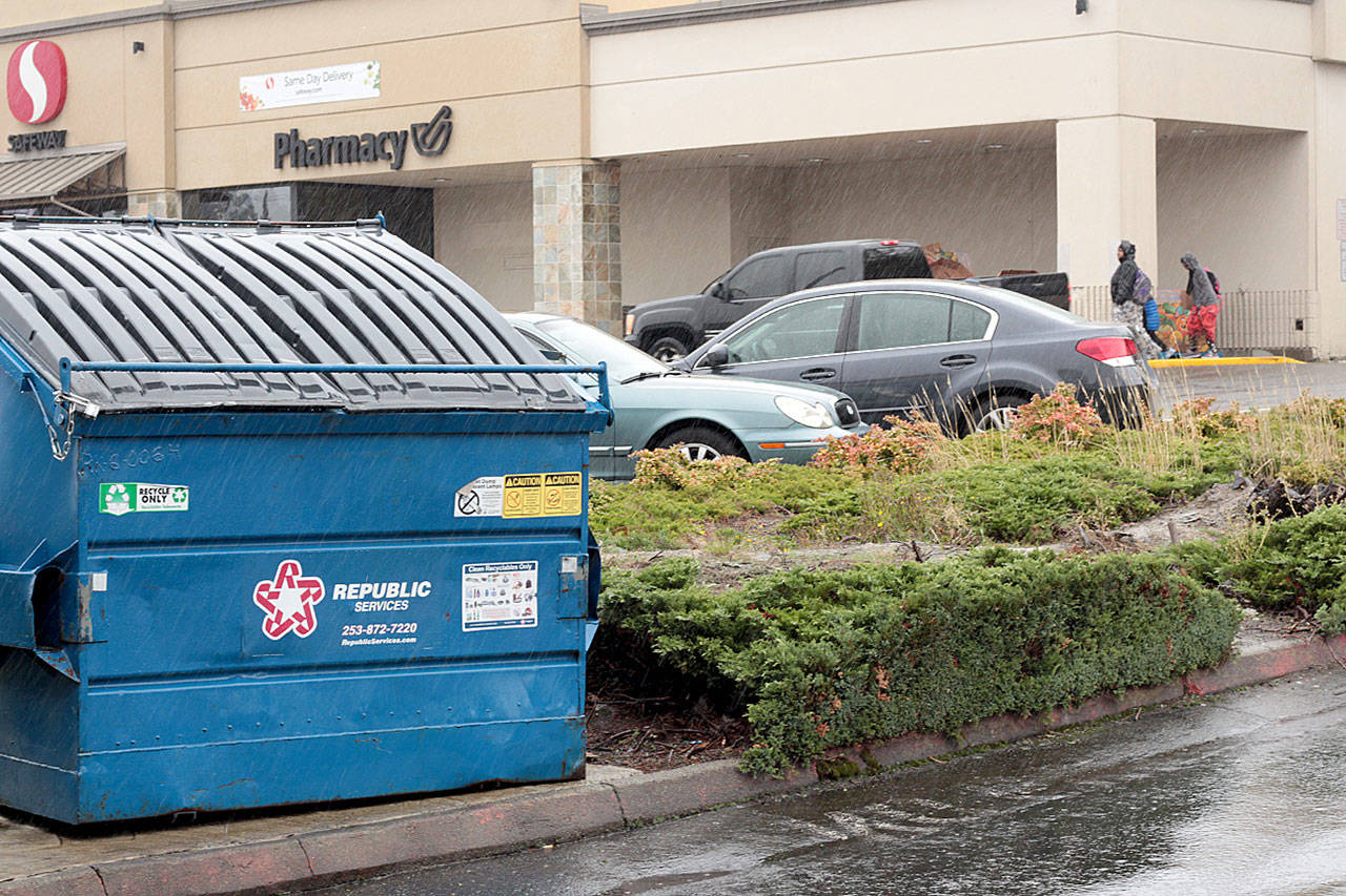 Photo by Natalie DeFord/staff photo                                Republic Services will continue collection on Mercer Island through Sept. 30. The island’s new contract with Recology starts Oct. 1.