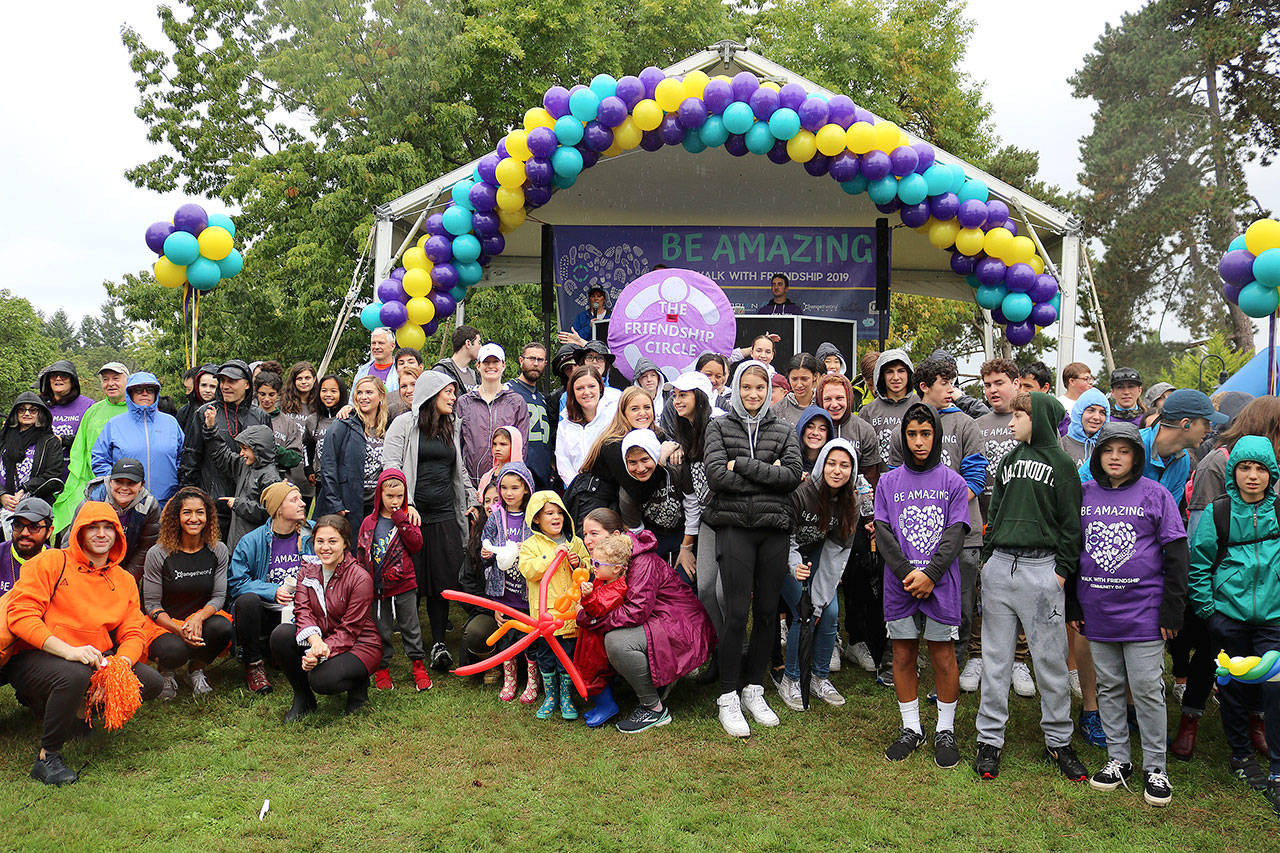 Photo by Stephanie Quiroz/staff photo                                The Friendship Circle hosted their eighth annual Walk, Run, and Community Day at Luther Burbank Park on Sept. 22. Participants gathered for the event, despite the rain.