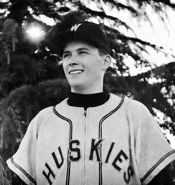 Gary Snyder in his Huskies uniform during his university days. Snyder was part of the 1959 Husky Hall of Fame baseball team. Photo courtesy of Matt Snyder