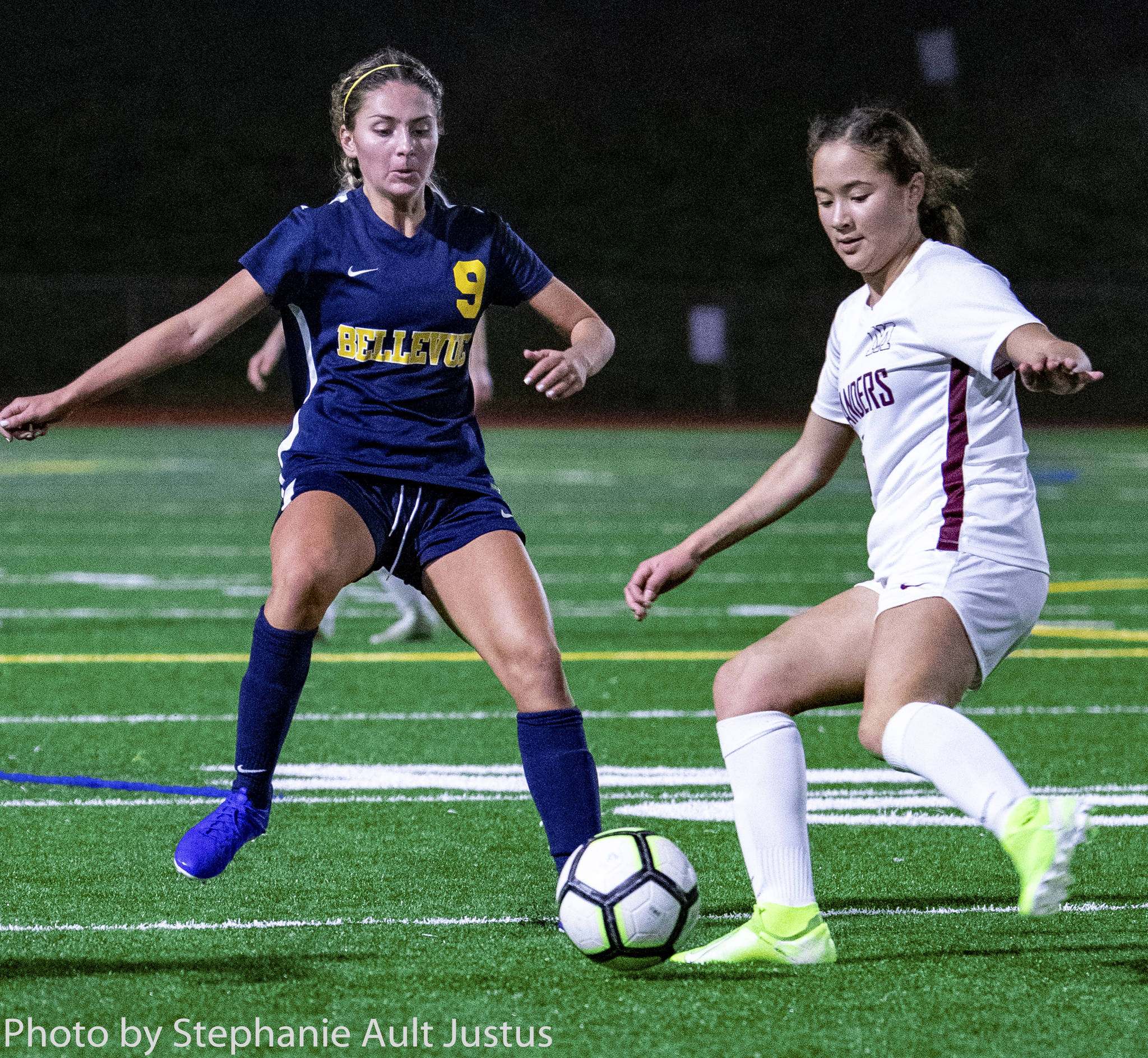 Mercer Island midfielder Emily Yang (right) was named to the first-team all-league 3A KingCo team. Yang, a junior, is one of the captains for the Islanders and a key piece in the midfield. Photo courtesy of Stephanie Ault Justus