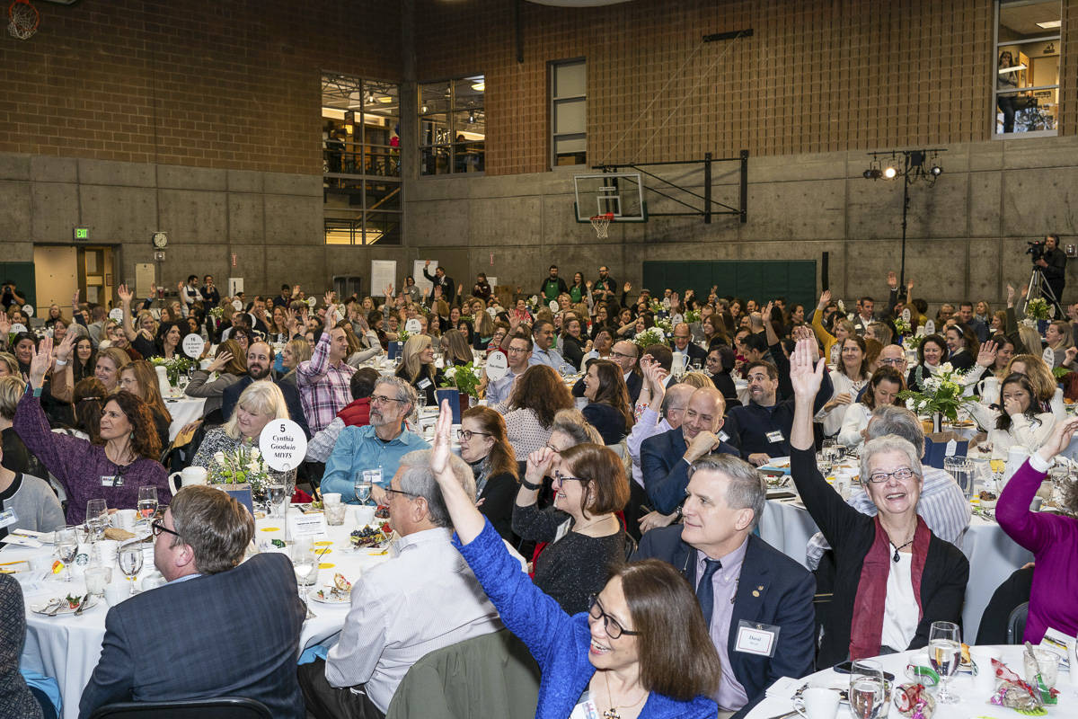 Courtesy photo                                About 600 people attended the sold-out annual breakfast fundraiser supporting Mercer Island Youth and Family Services on Feb. 12 at the Mercer Island Community and Event Center.
