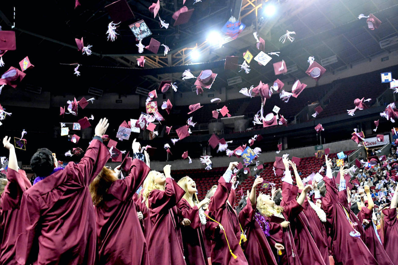 Shot from Mercer Island High School’s 2018 commencement ceremony. Photo courtesy of Allison Nelson