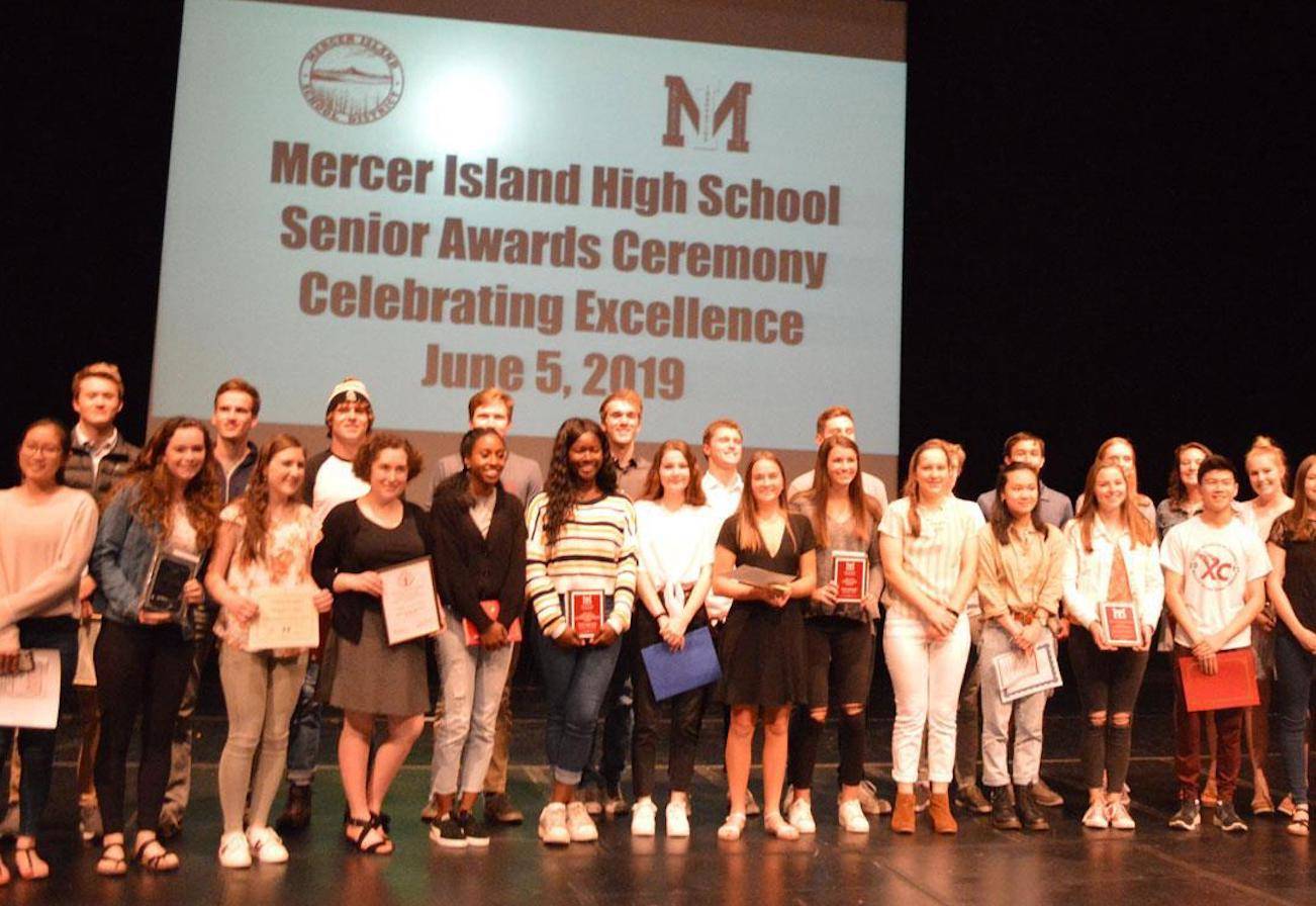 Last year’s recipients. Photo courtesy the Mercer Island School District Facebook page.