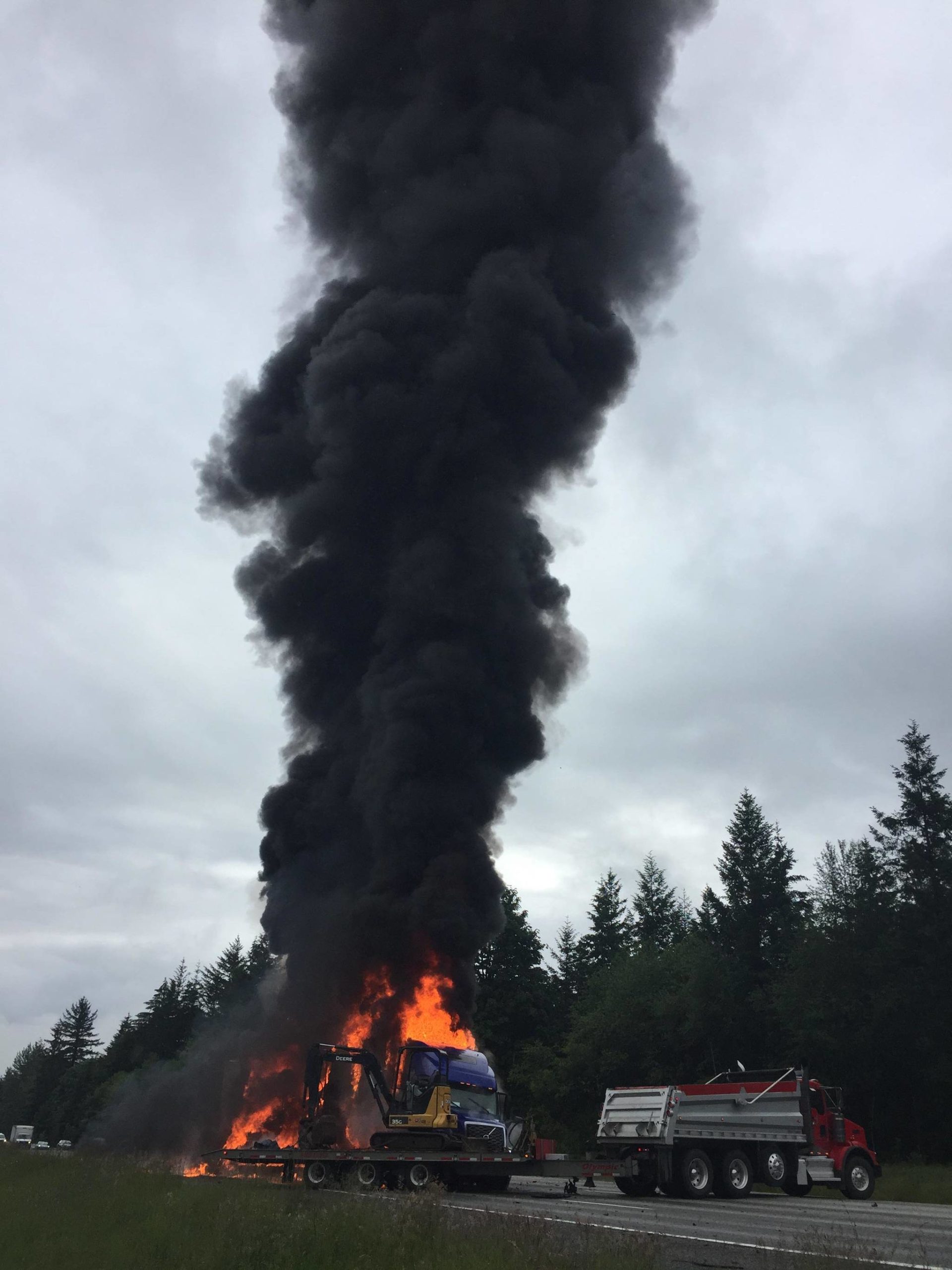 A semi truck collided with a dump truck on June 16 near milepost 27 on westbound I-90. It closed westbound lanes at milepost 31. William Shaw/Sound Publishing