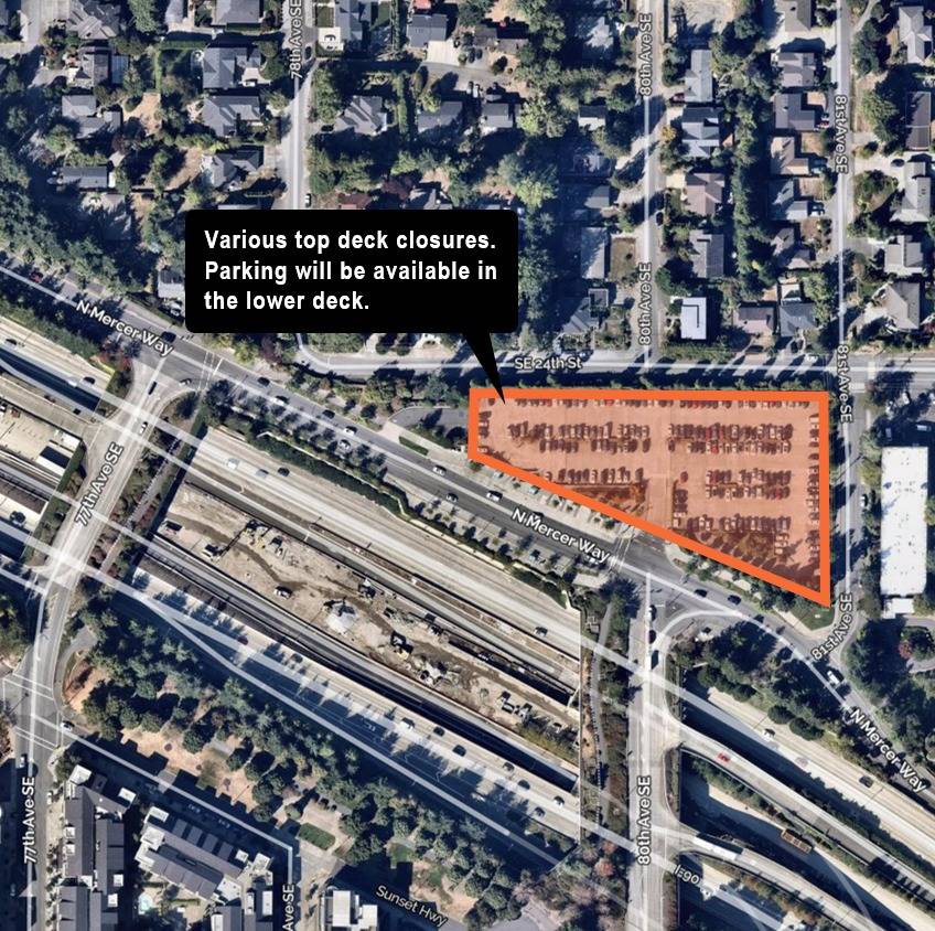 Sound Transit’s park-and-ride project will take place for approximately six weeks. Courtesy graphic