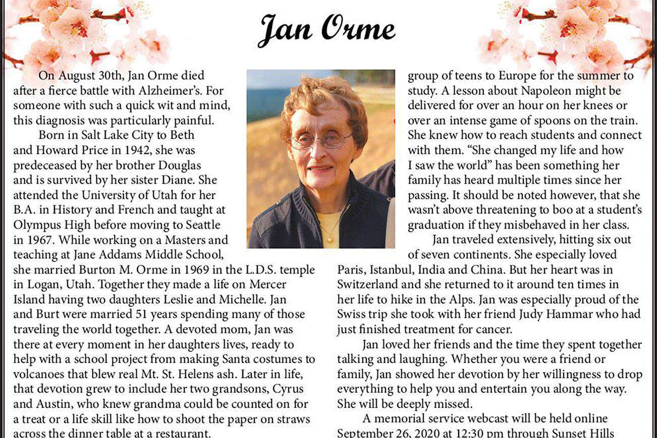 Jan Orme | Obituary