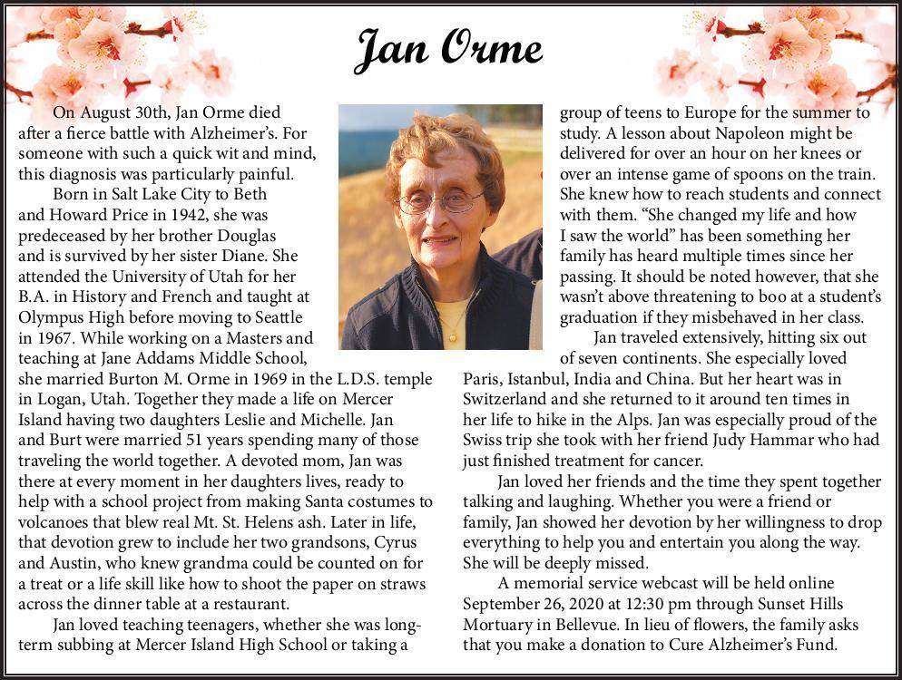 Jan Orme | Obituary