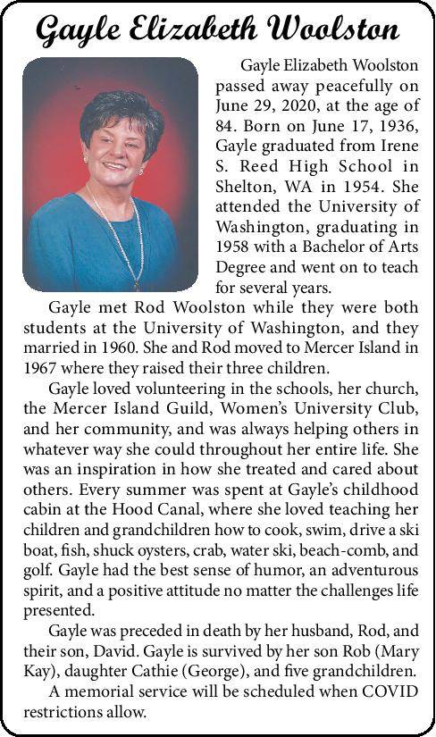 Gayle Elizabeth Woolston | Obituary