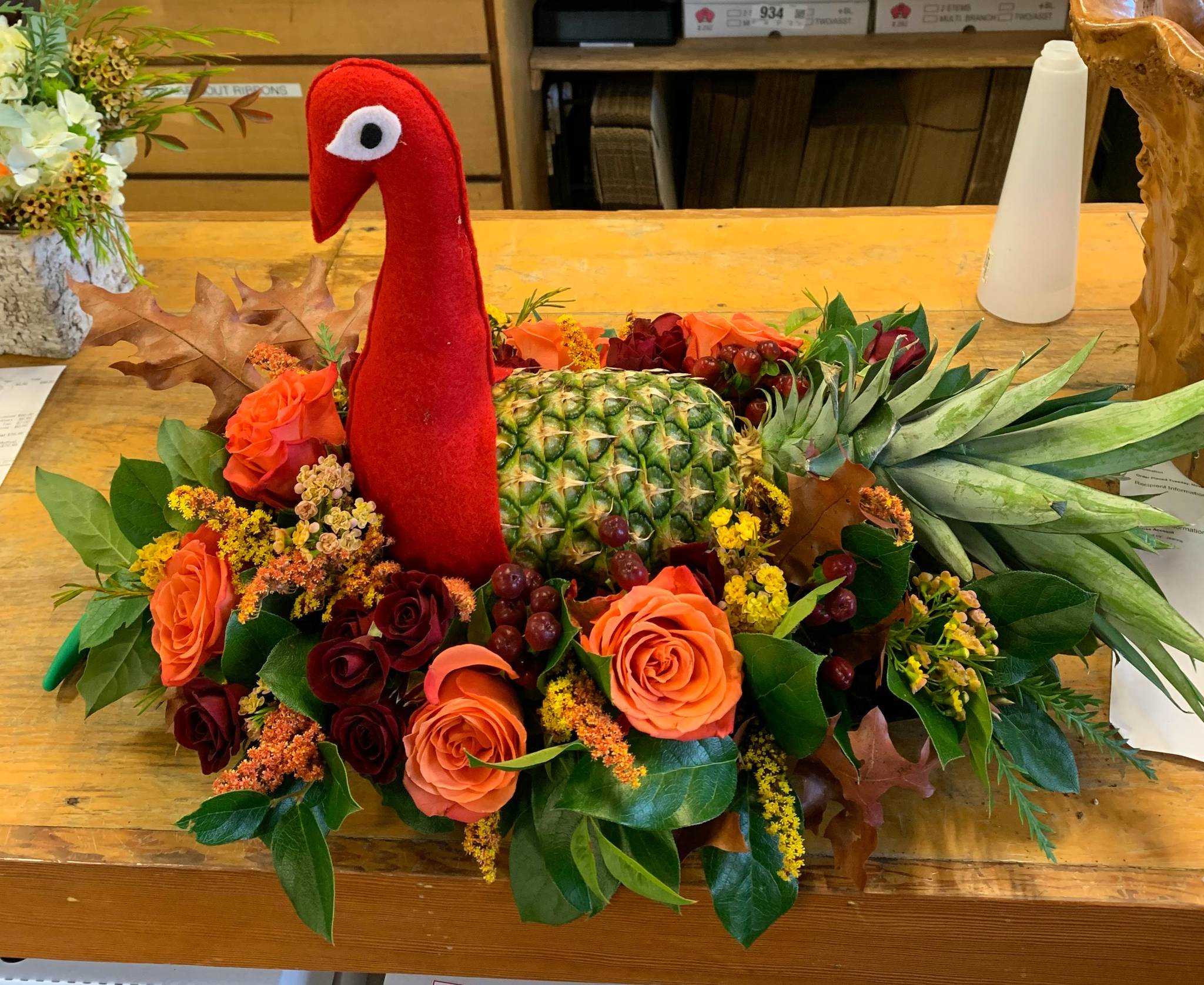 Here’s a Mercer Island Florist tradition, the Pineapple Turkey, for Thanksgiving. Courtesy photo