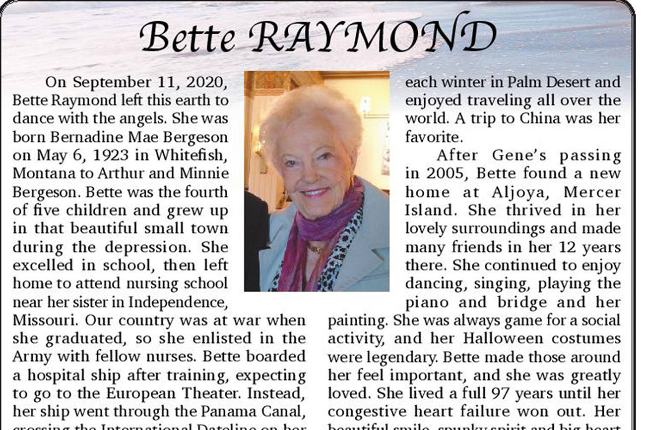Bette Raymond | Obituary