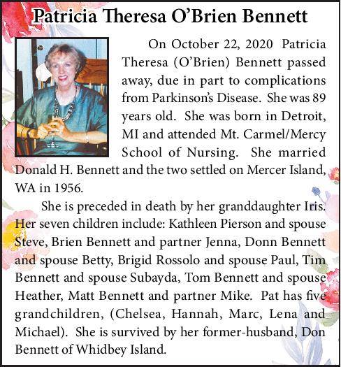 Patricia Theresa O’Brien Bennett