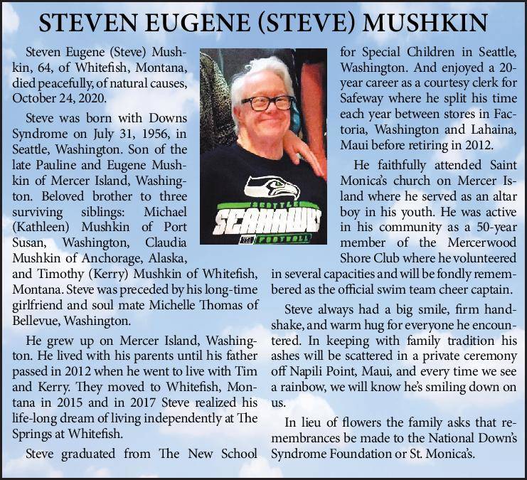 Steven Eugene (Steve) Mushkin | Obituary