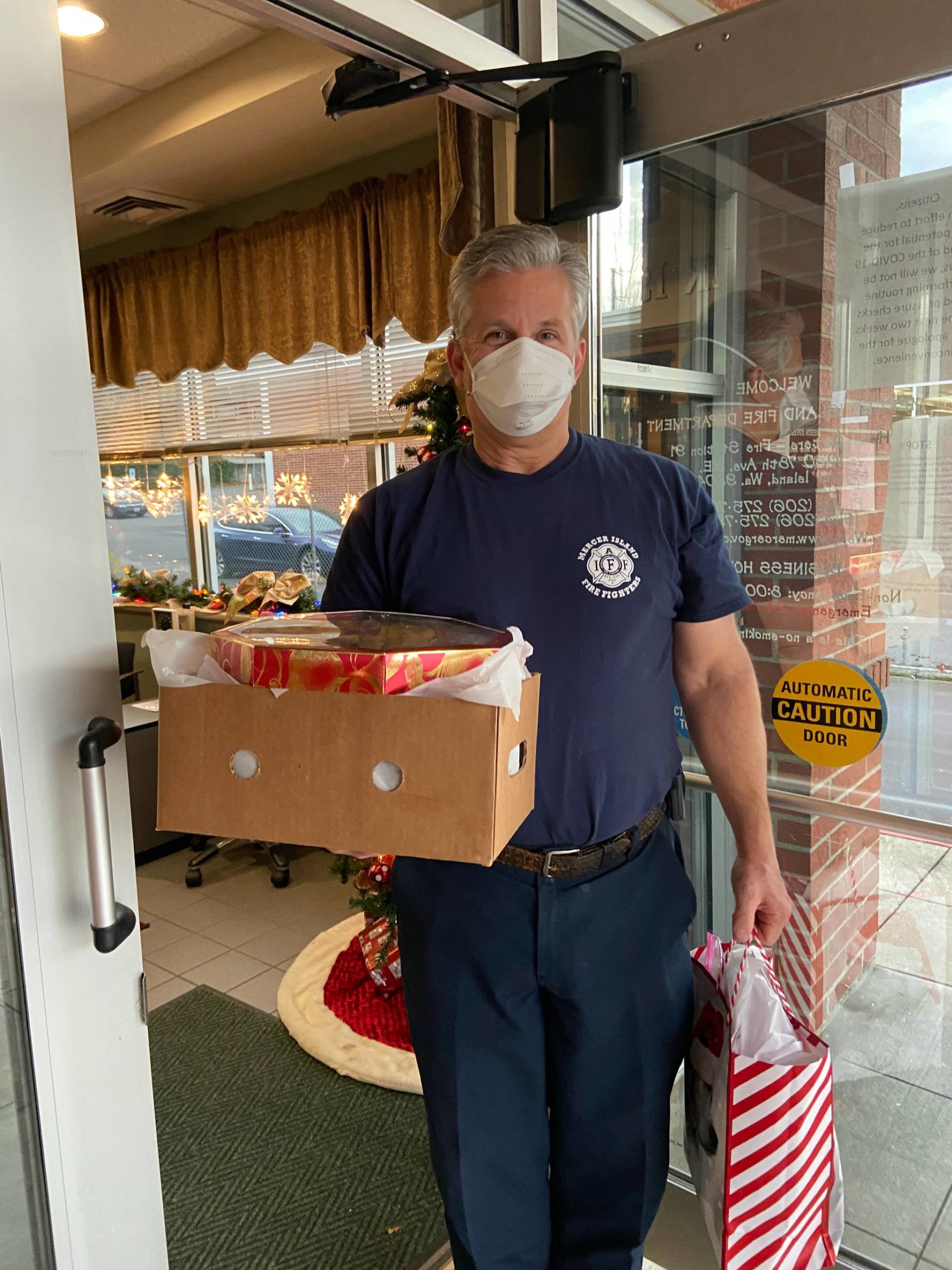 A group of Mercer Island residents, in keeping with the season, baked cookies and banana bread for the north and south end firefighters. Courtesy photo