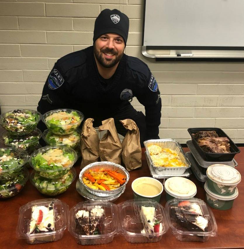 To support local restaurants and the Mercer Island Police Department, Island community members purchased a prime rib meal with all the fixings from the Bellevue Hilton and provided the Christmas repast for the police. Courtesy photo