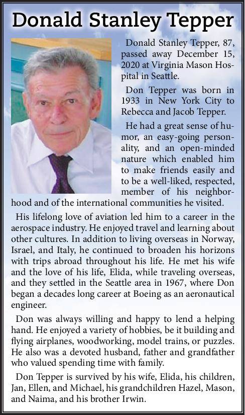 Donald Stanley Tepper | Obituary