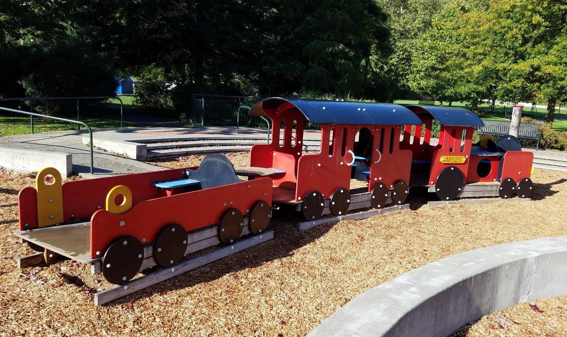 The Mercerdale Park playground, also known as Train Park. Courtesy of the City of Mercer Island