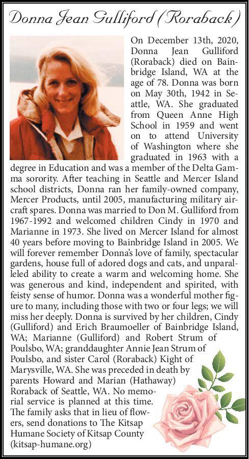 Donna Jean Gulliford (Roraback) | Obituary