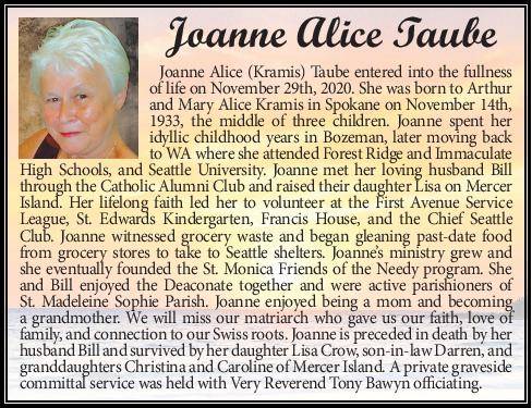Joanne Alice Taube | Obituary