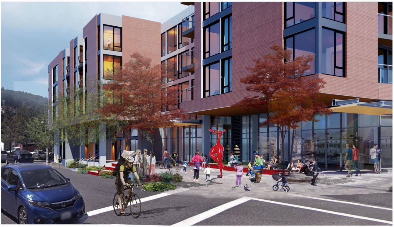 A graphic of the proposed Xing-hua Mixed-Use Development project. Courtesy of the city of Mercer Island