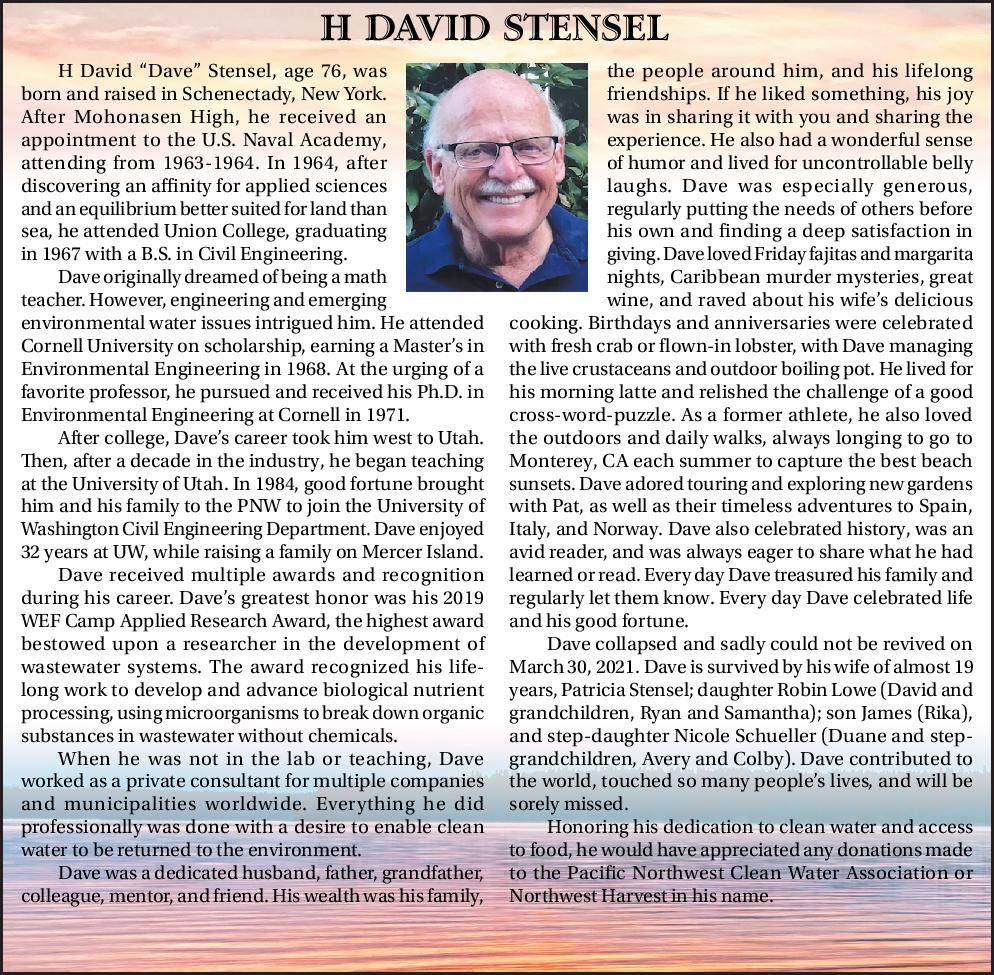 H David Stensel | Obituary