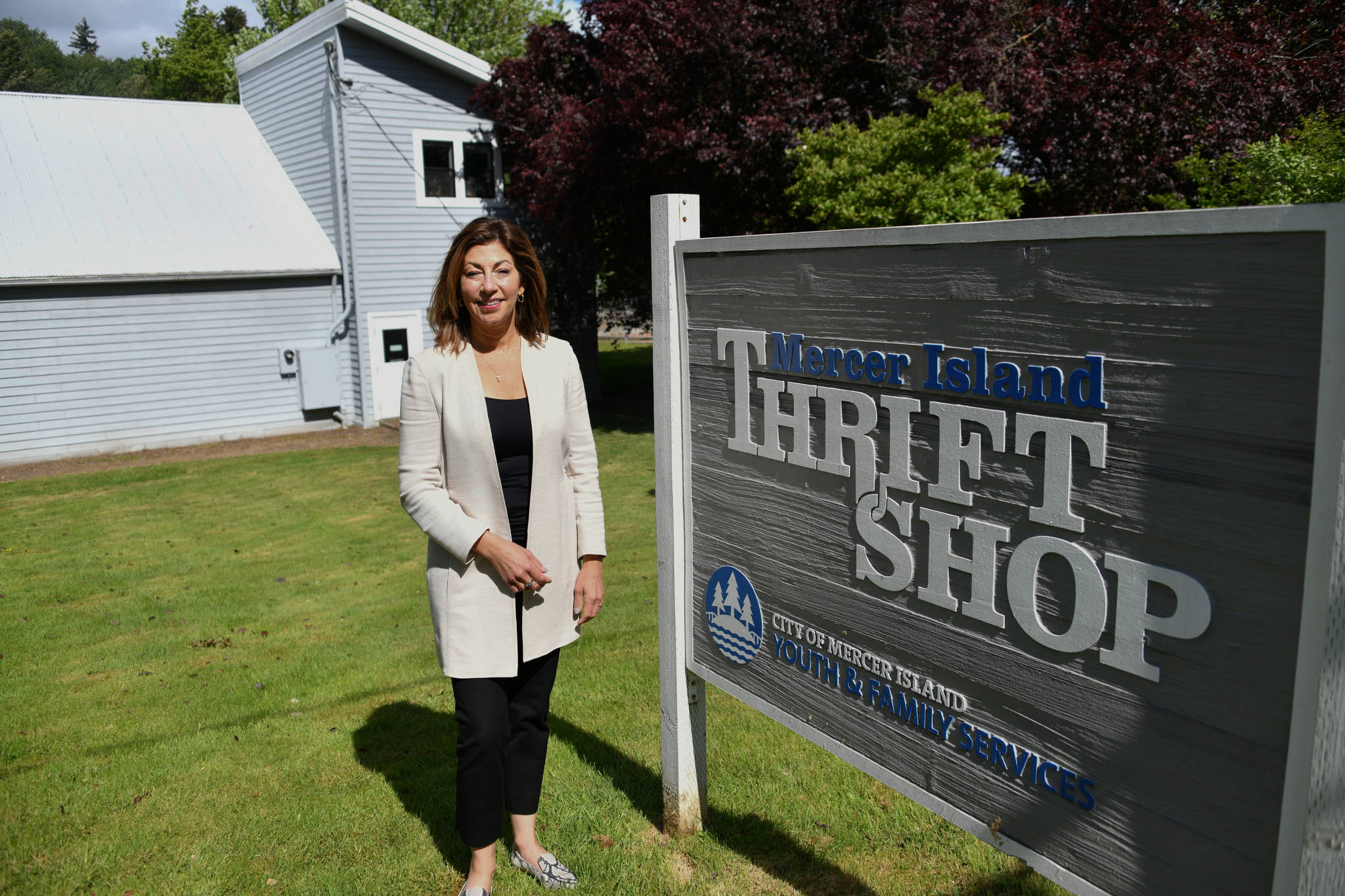 Sharon Perez is the Mercer Island Thrift Shop’s interim administrator. Andy Nystrom/ staff photo